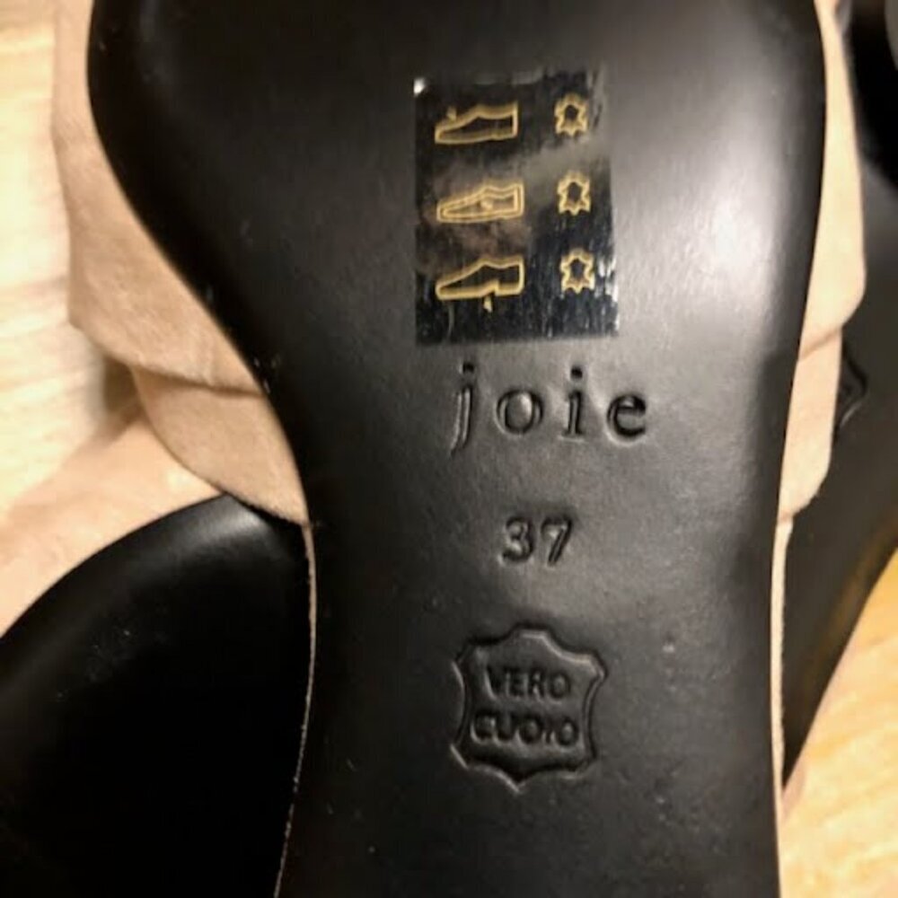 New JOIE Tarlo Bow Suede Flats Point Toe Ankle-strap Sea Salt 7 MSRP $325 - Picture 4 of 4